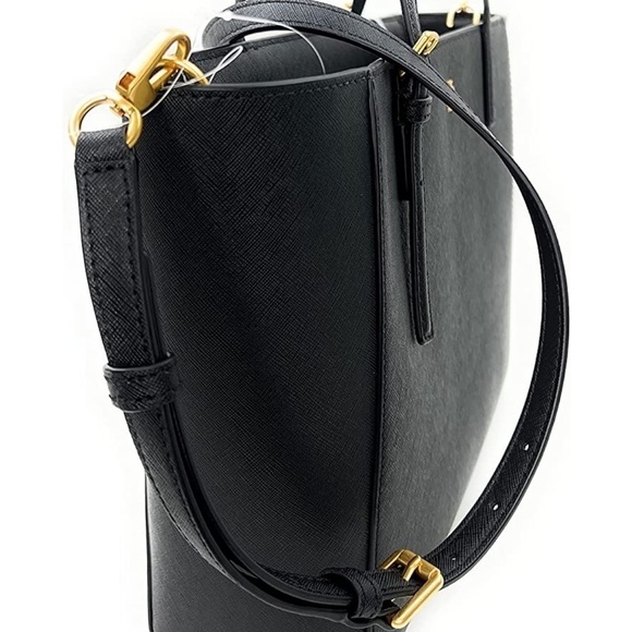 New Tory Burch bag tote black leather gold-tone hardware NWT. - Picture 10 of 12